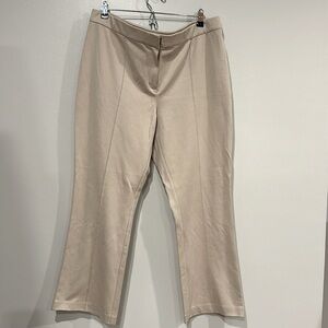 J.Jill (Cotton Ponte) High Rise Creased Trouser Flare Cut Beige Size Large Comfy